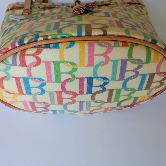 Vtg Dooney & Bourke Y2K Rainbow Logo Vintage Monogram Hand Bag Purse EUC - Picture 4 of 13